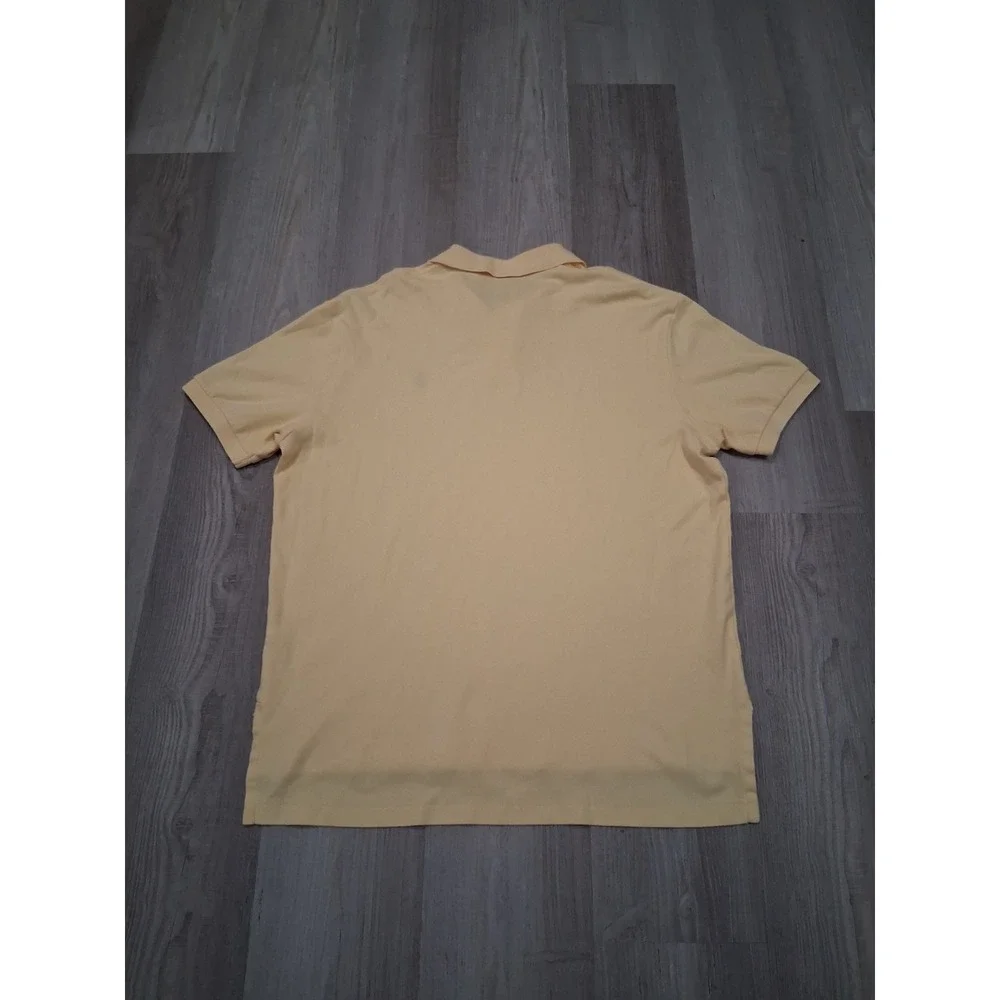 Polo Ralph Lauren Mens Large Yellow Short Sleeve 100% Cotton Logo Polo Shirt
